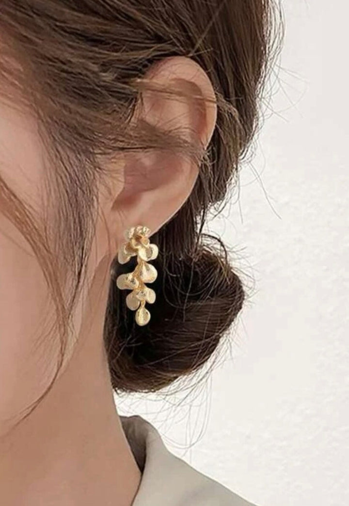 18K Gold Plated Floral Earrings for Womens and Girls - Aviksha Creations