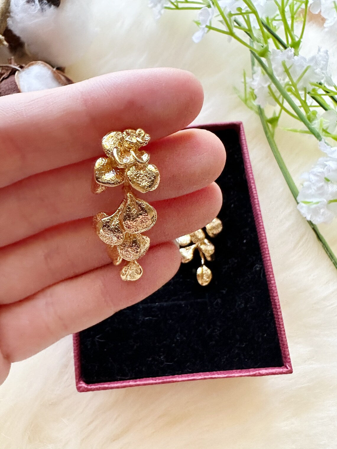 18K Gold Plated Floral Earrings for Womens and Girls - Aviksha Creations