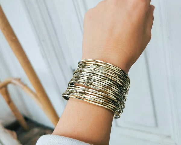 Brass Adjustable Kada Fancy Silver and Golden