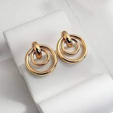 Gold Plated Hooped Earrings for Womens and Girls - Aviksha Creations