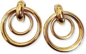 Gold Plated Hooped Earrings for Womens and Girls - Aviksha Creations