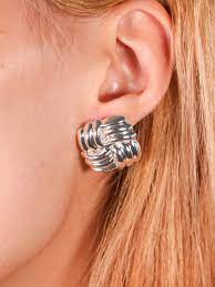 Square Shaped Silver Clip on