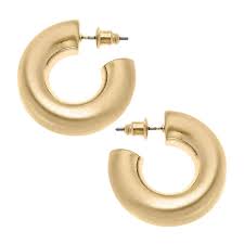 Gold Plated Hooped Earrings - Aviksha Creations