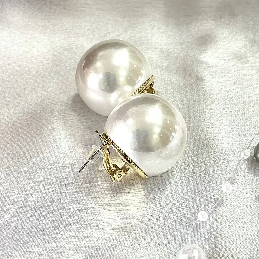 simple titanium steel pearl stainless steel hundred high-level sense of earrings - Aviksha Creations